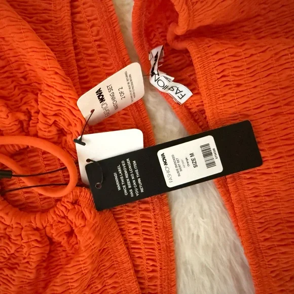Fashion Nova Orange Smocked Two-Piece Set - Picture 3 of 3